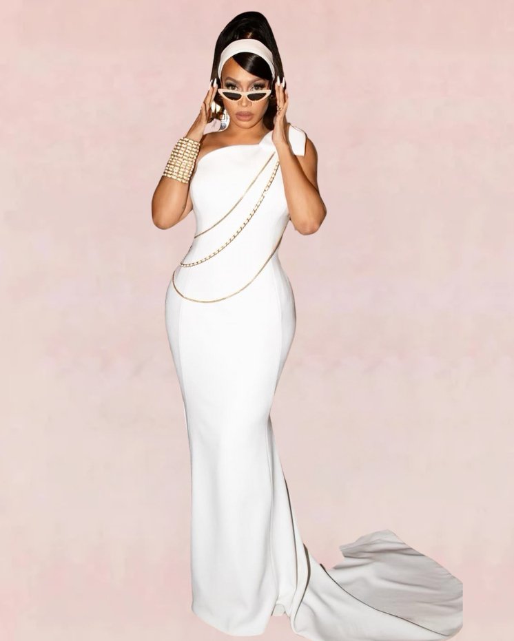 Nebula Bodycon Maxi Dress - White-Slay Eclectic