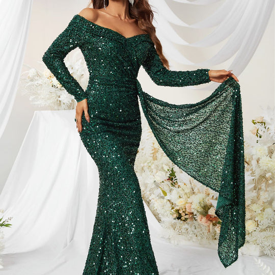 Nymph Sequin Maxi Dress - Green | Slay Eclectic