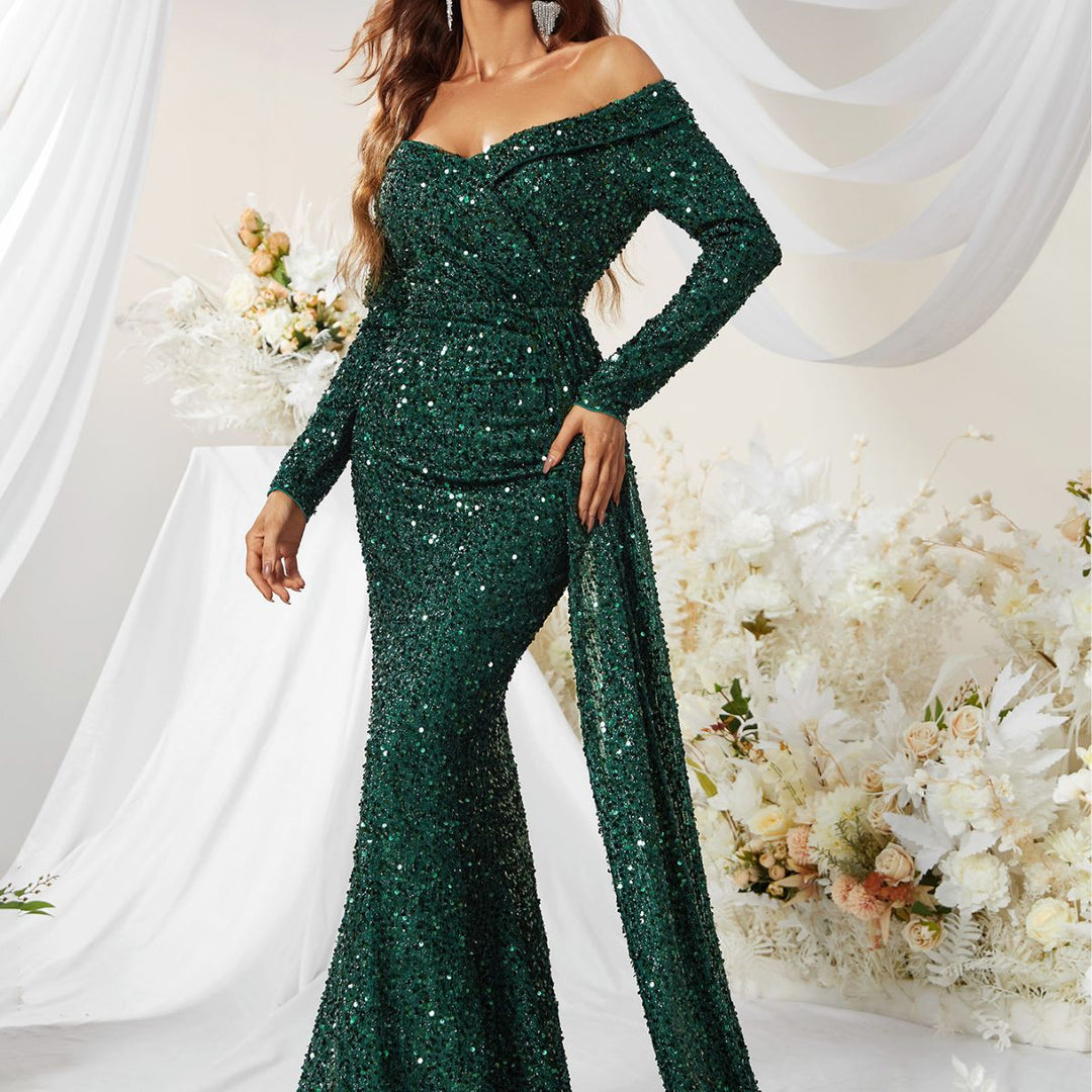 Nymph Sequin Maxi Dress - Green | Slay Eclectic