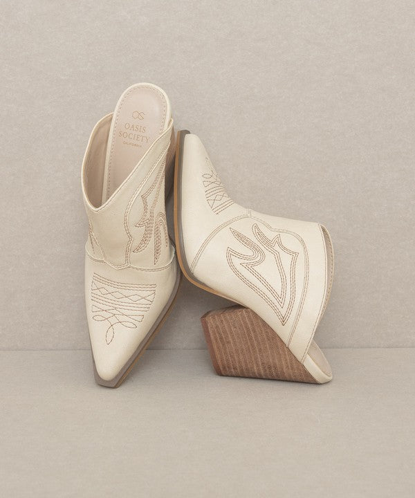 OASIS SOCIETY Kiara - Western Inspired Heeled Mule-Slay Eclectic