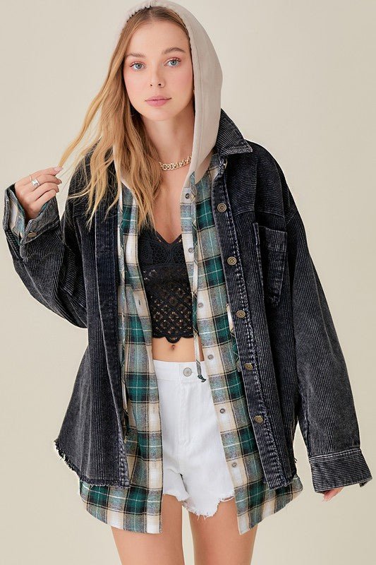 Oversized Washed Corduroy Jacket - Slay Eclectic