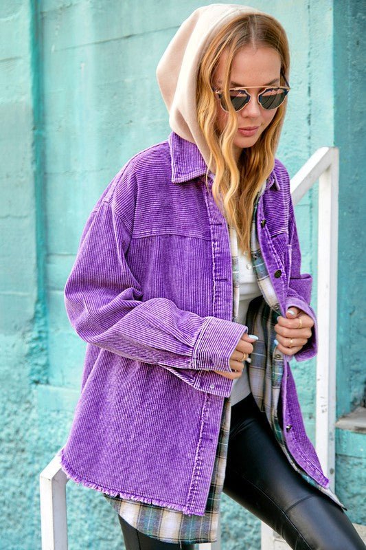 Oversized Washed Corduroy Jacket - Slay Eclectic