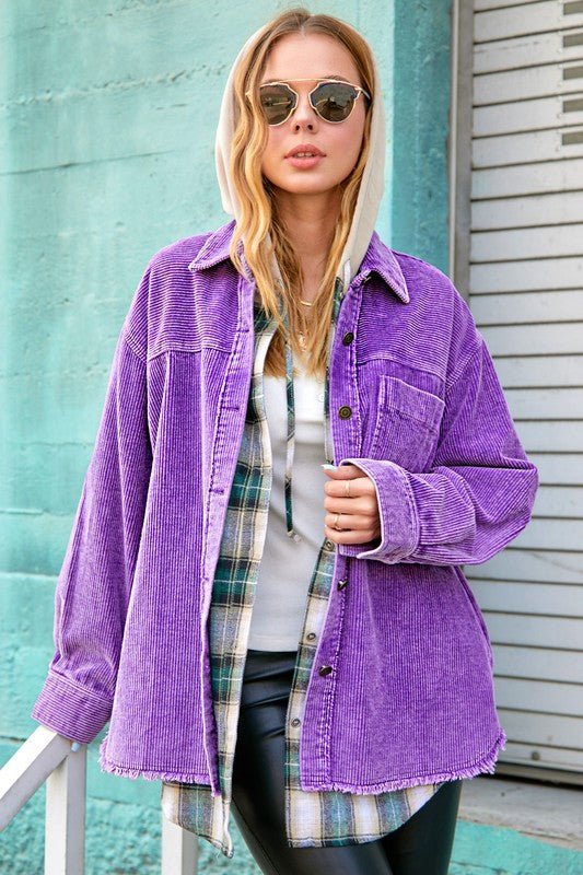 Oversized Washed Corduroy Jacket - Slay Eclectic