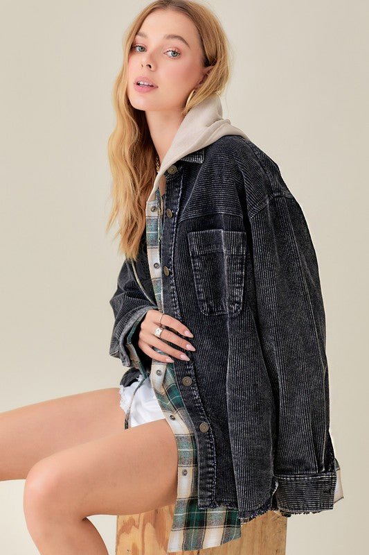 Oversized Washed Corduroy Jacket - Slay Eclectic