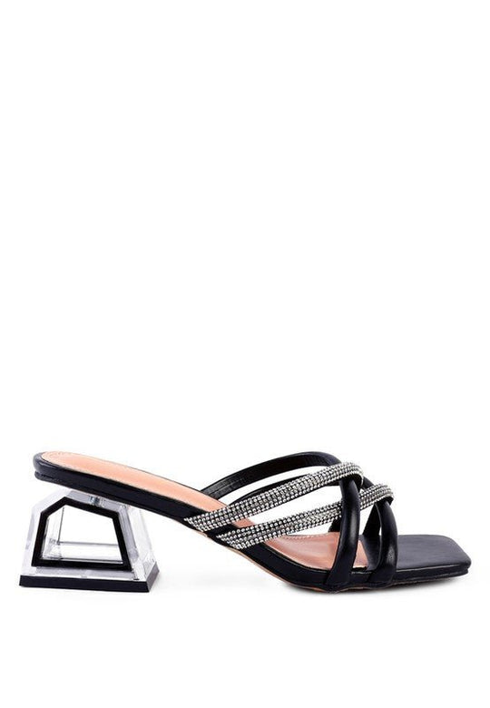 PARISIAN CUT OUT HEEL DIAMANTE SANDALS-Slay Eclectic