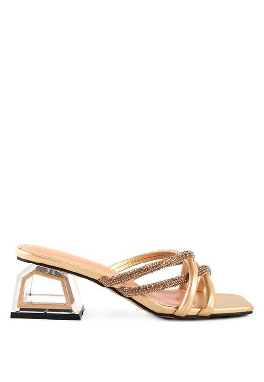 PARISIAN CUT OUT HEEL DIAMANTE SANDALS-Slay Eclectic