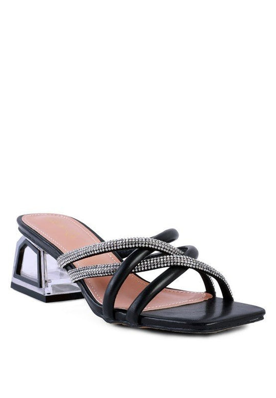 PARISIAN CUT OUT HEEL DIAMANTE SANDALS-Slay Eclectic