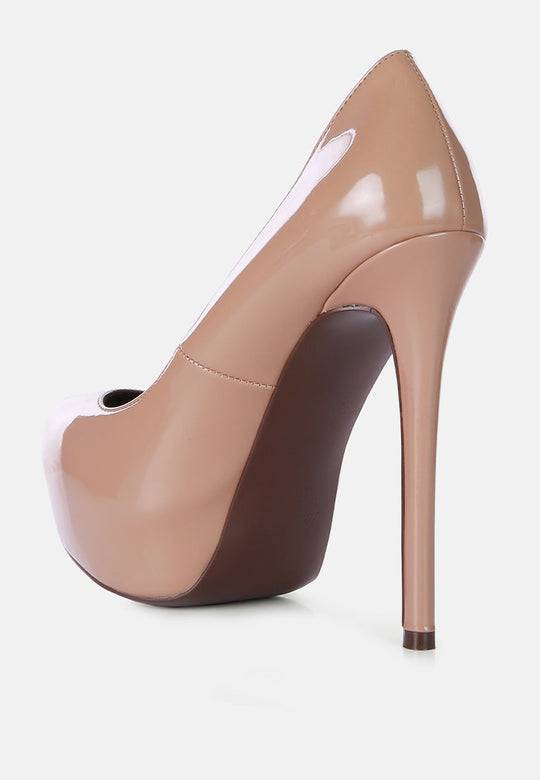 Pismis Patent Faux Leather Stiletto Pumps-2