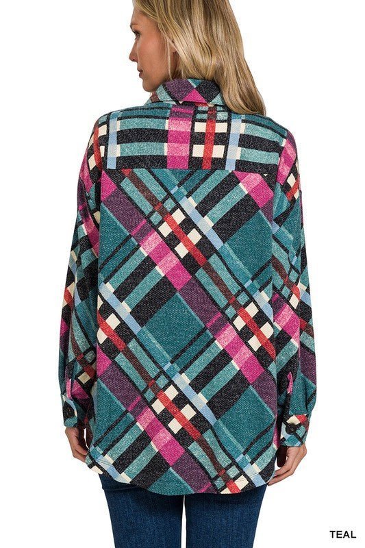 Plaid Jacquard Shacket with Functional Pockets | Slay Eclectic