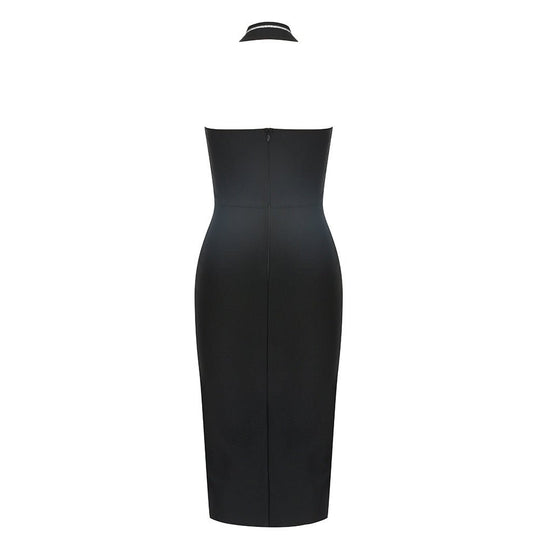 Plum Bodycon Midi Dress - Black | Slay Eclectic