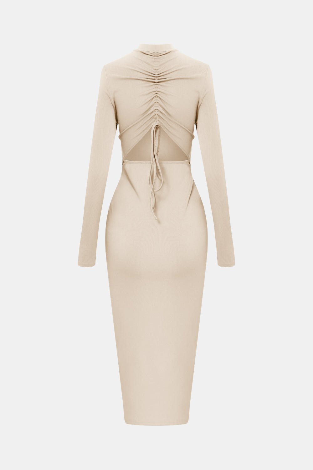 Pursuit Chic Bodycon Midi Dress - Beige | Slay Eclectic