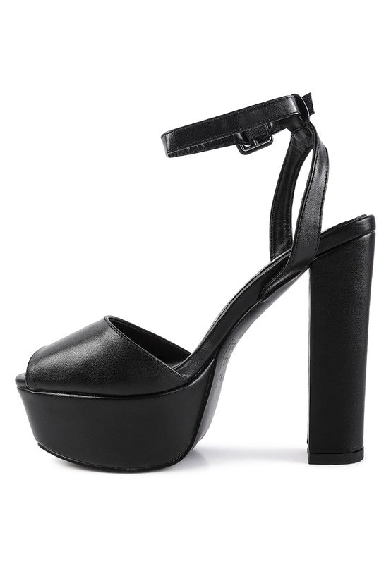 RAGER PEEP-TOE HIGH PLATFORM BLOCK SANDALS-Slay Eclectic