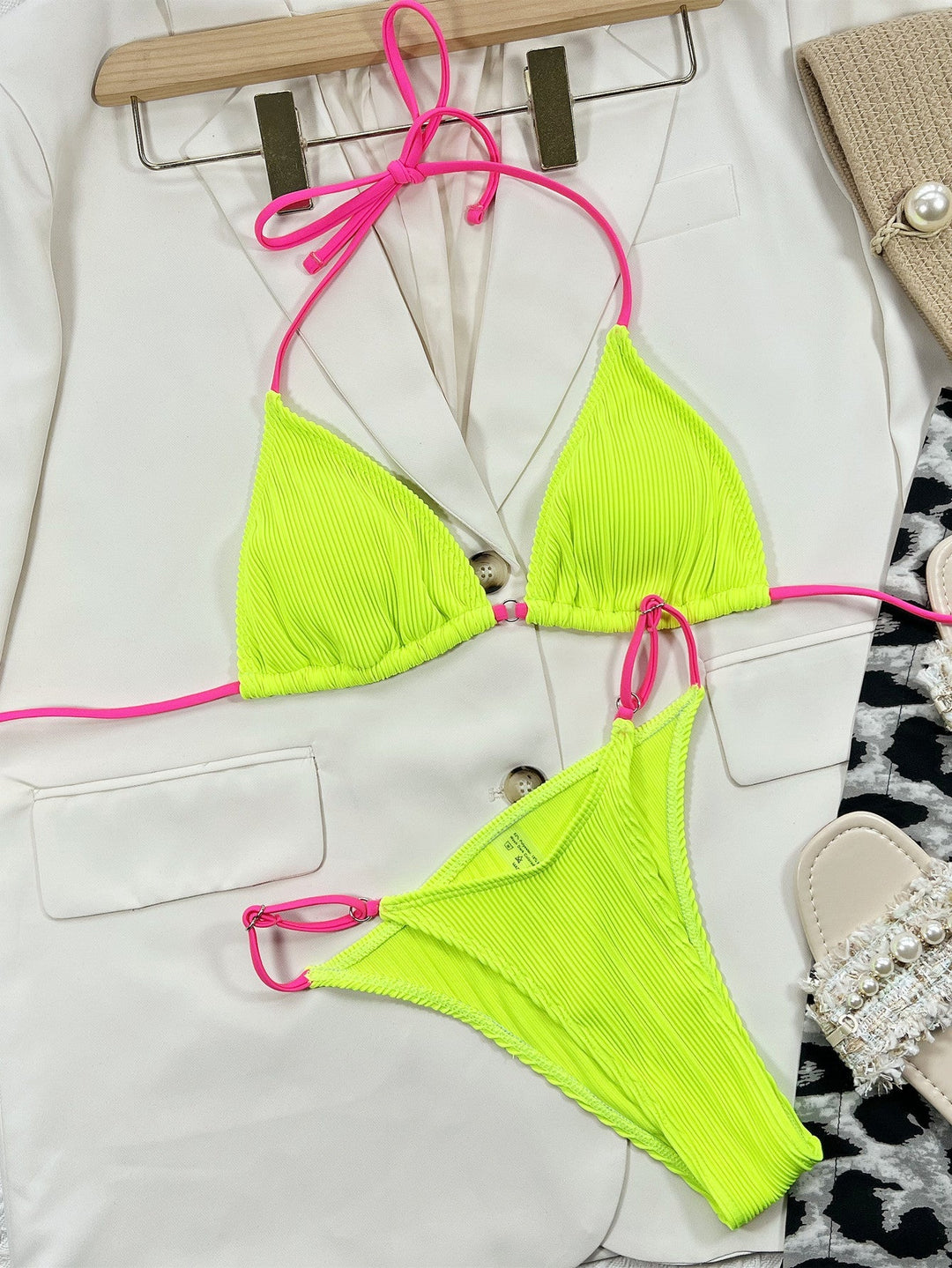 Ribbed Tie Back Bikini Set-Slay Eclectic