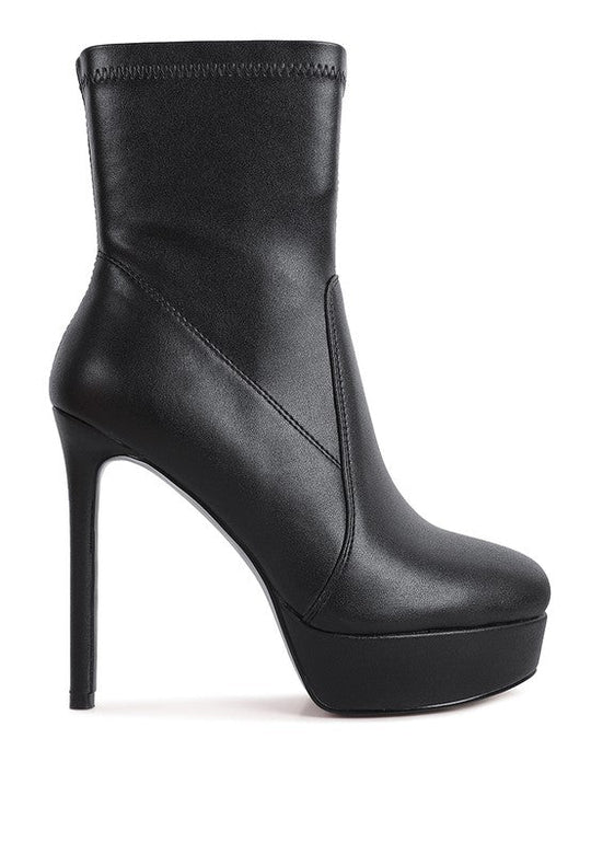 Rossetti Stretch Pu High Heeled Ankle Boot | Slay Eclectic