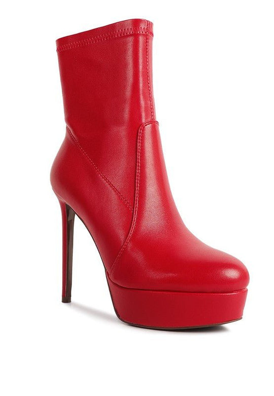 Rossetti Stretch Pu High Heeled Ankle Boot | Slay Eclectic