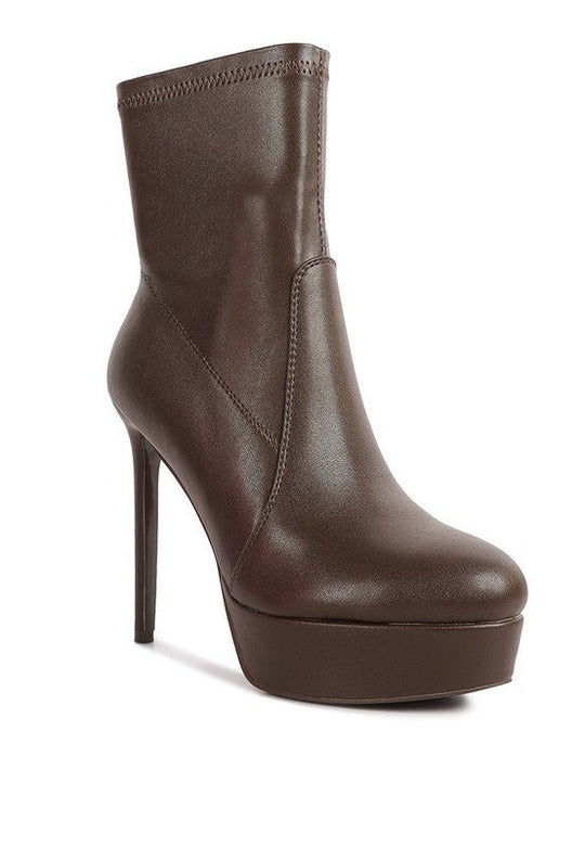 Rossetti Stretch Pu High Heeled Ankle Boot | Slay Eclectic