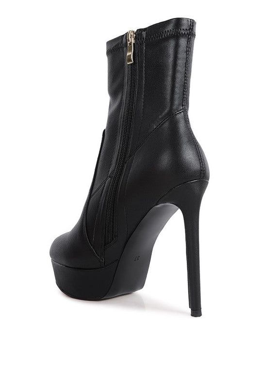 Rossetti Stretch Pu High Heeled Ankle Boot | Slay Eclectic