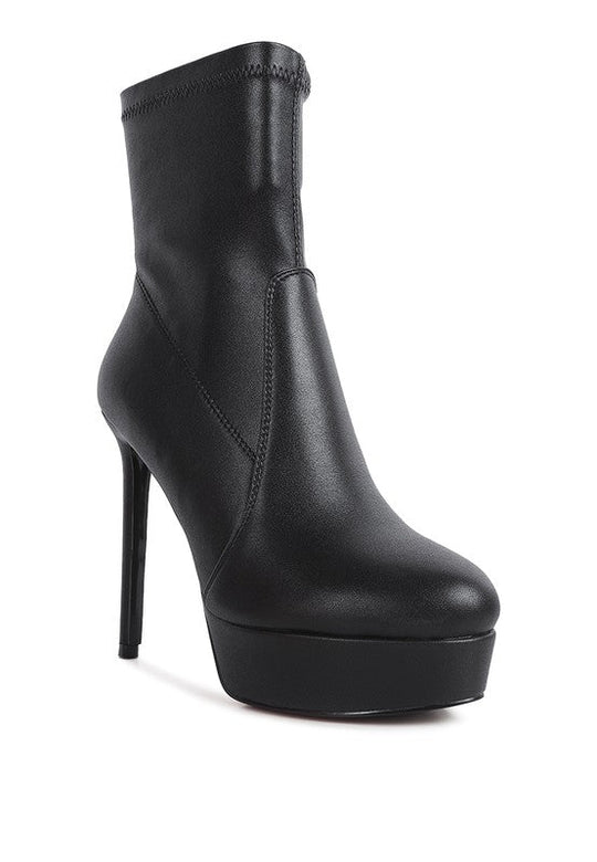 Rossetti Stretch Pu High Heeled Ankle Boot | Slay Eclectic