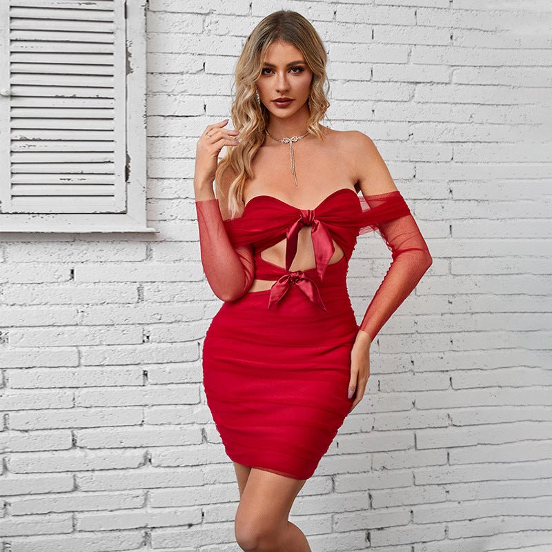 Rosy Cutout Bodycon Mini Dress - Red | Slay Eclectic