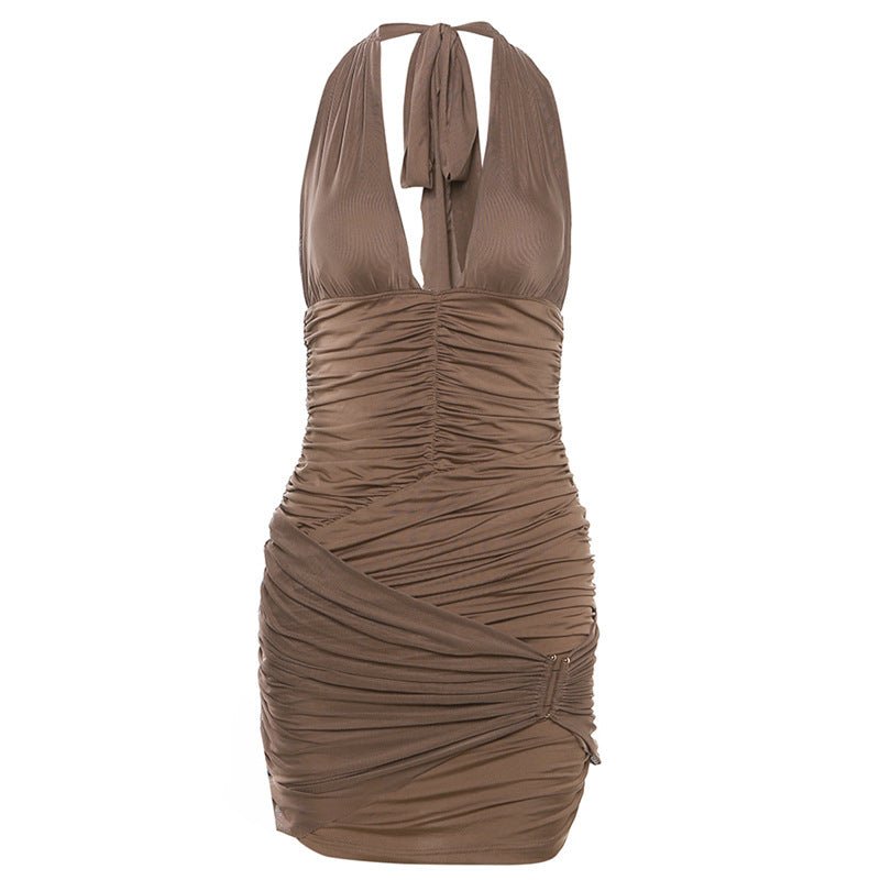 Saffron Bodycon Mini Dress - Brown | Slay Eclectic