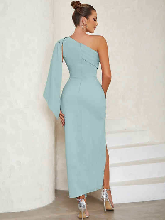 Sage One-Shoulder Bandage Maxi Dress - Blue | Slay Eclectic