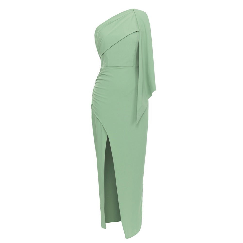 Sage One-Shoulder Bandage Maxi Dress - Green | Slay Eclectic