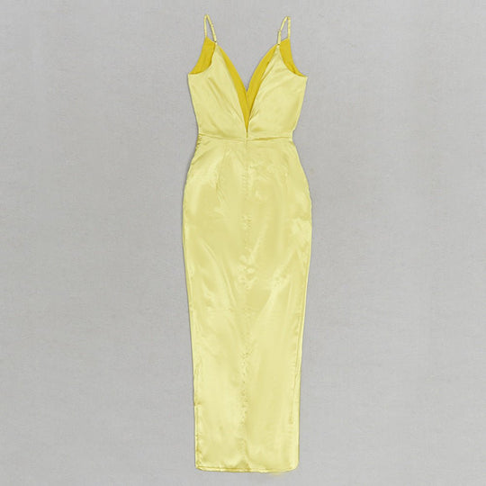 Satin Siren Maxi Dress - Yellow | Slay Eclectic