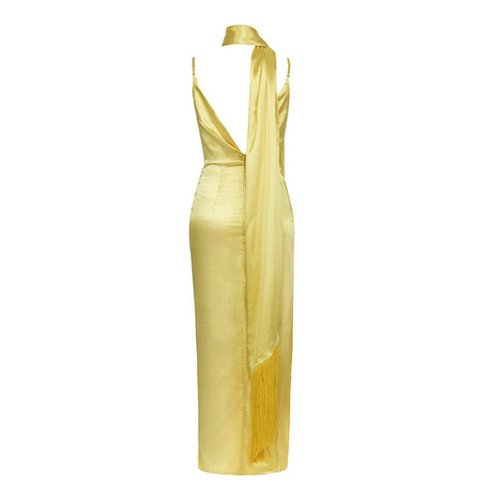 Satin Siren Maxi Dress - Yellow | Slay Eclectic