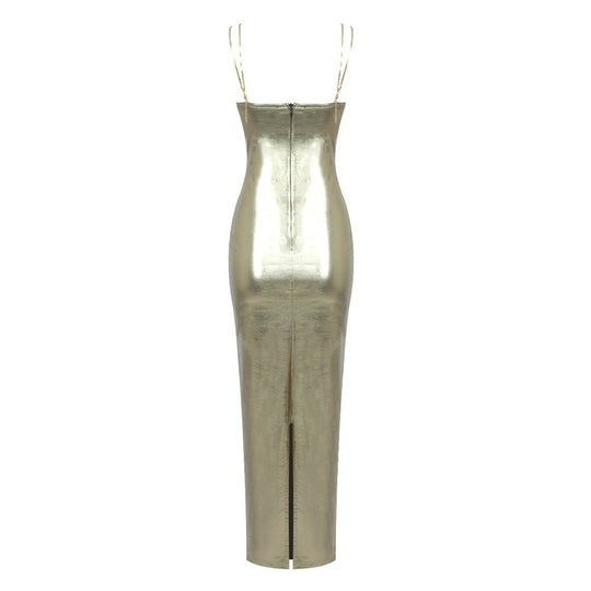 Scintilla Bodycon Maxi Dress - Gold | Slay Eclectic