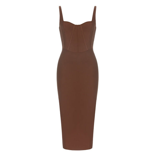 Seductive Bandage Midi Dress - Brown | Slay Eclectic