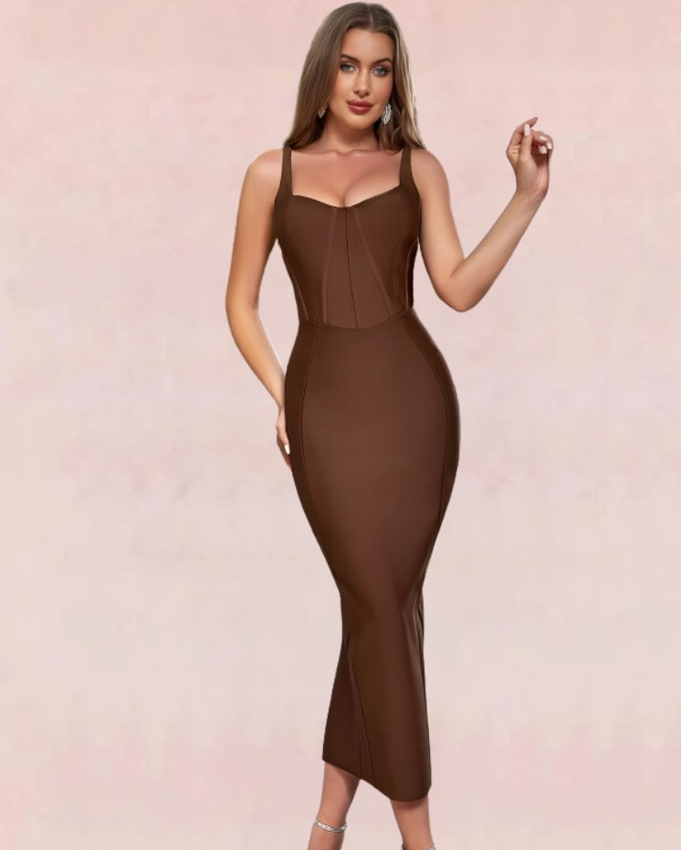 Seductive Bandage Midi Dress - Brown | Slay Eclectic