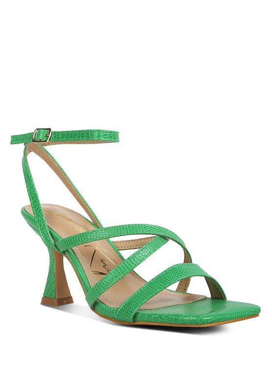 SERLING Open Square Toe Spool Heel Sandals-Slay Eclectic