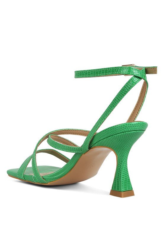 SERLING Open Square Toe Spool Heel Sandals-Slay Eclectic