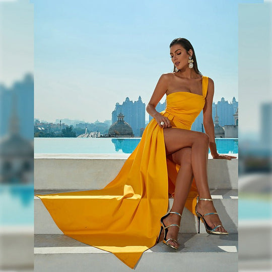 Singular Bodycon Maxi Dress - Yellow | Slay Eclectic