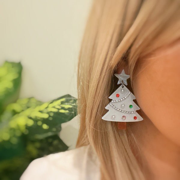 Snowy Elegance Christmas Tree Earrings | Slay Eclectic