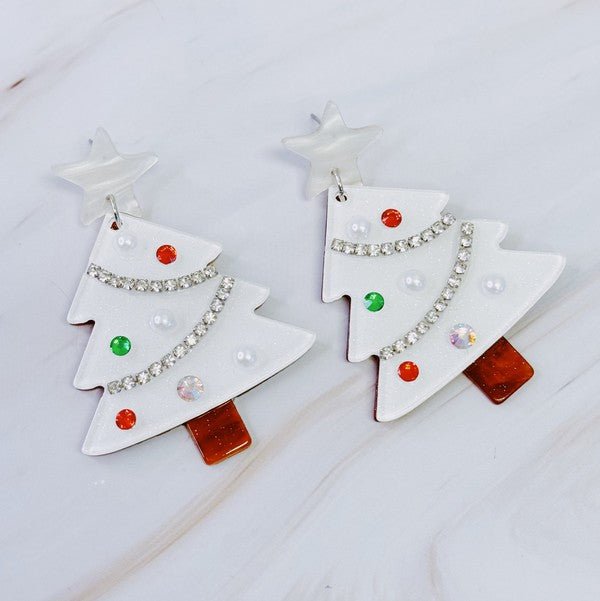 Snowy Elegance Christmas Tree Earrings | Slay Eclectic