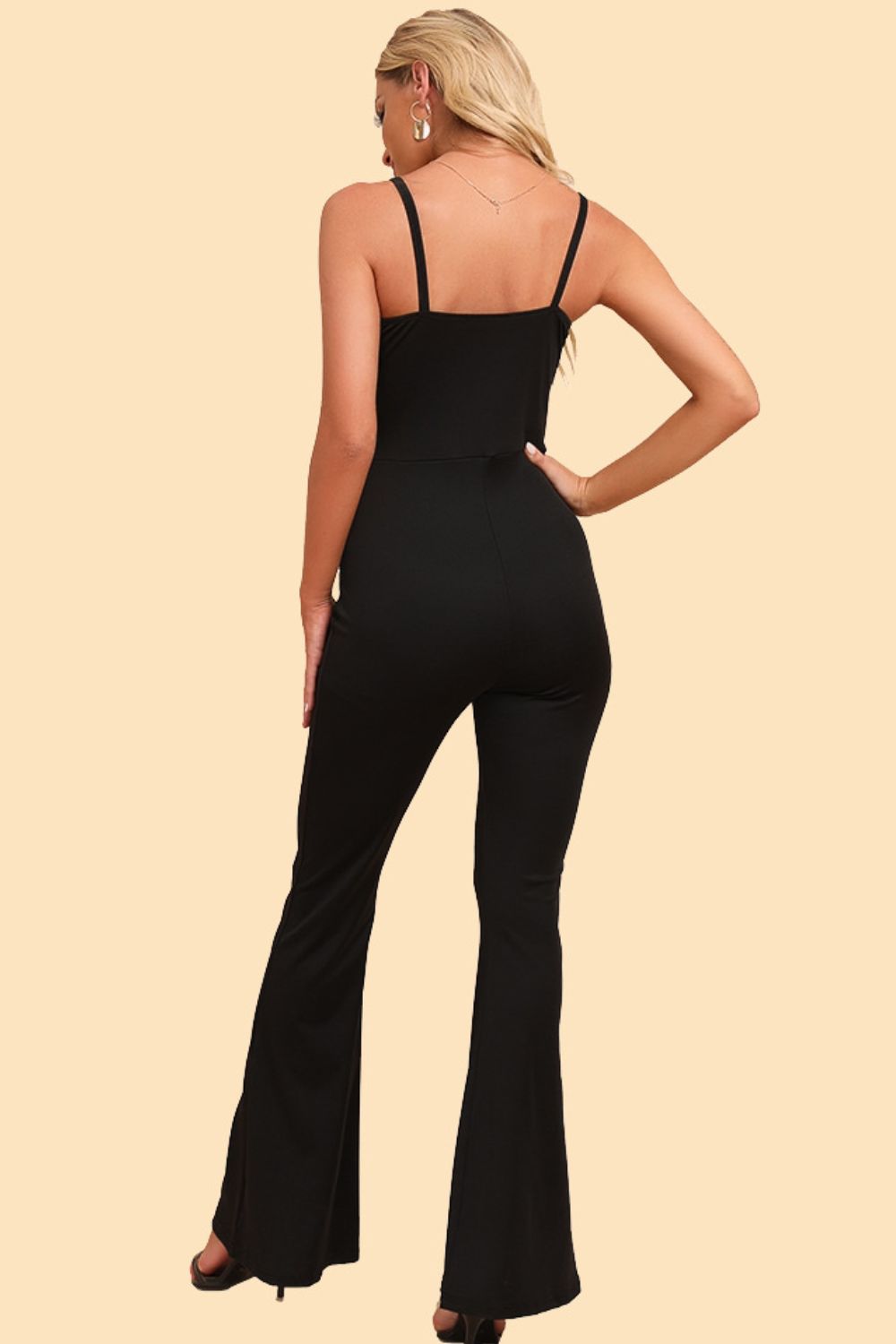 Spliced Mesh Spaghetti Strap Jumpsuit-Slay Eclectic