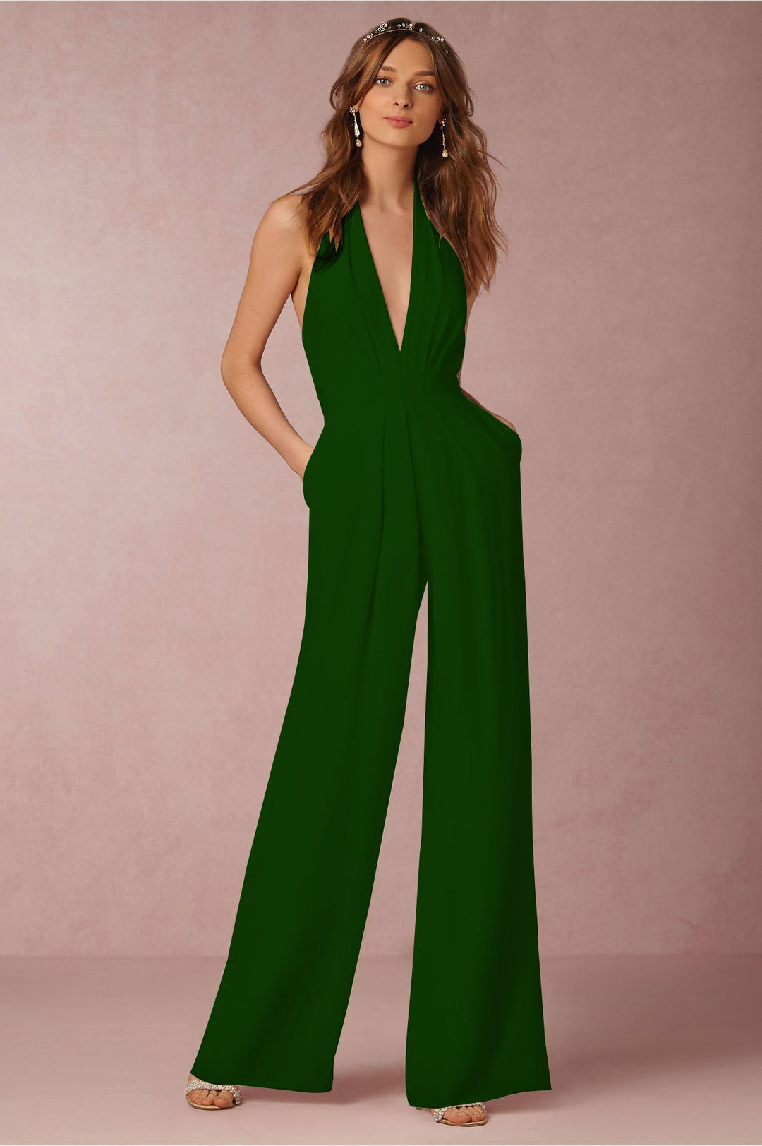 Spring Casual Jumpsuit Sexy Sleeveless Halter Jumpsuit-Slay Eclectic