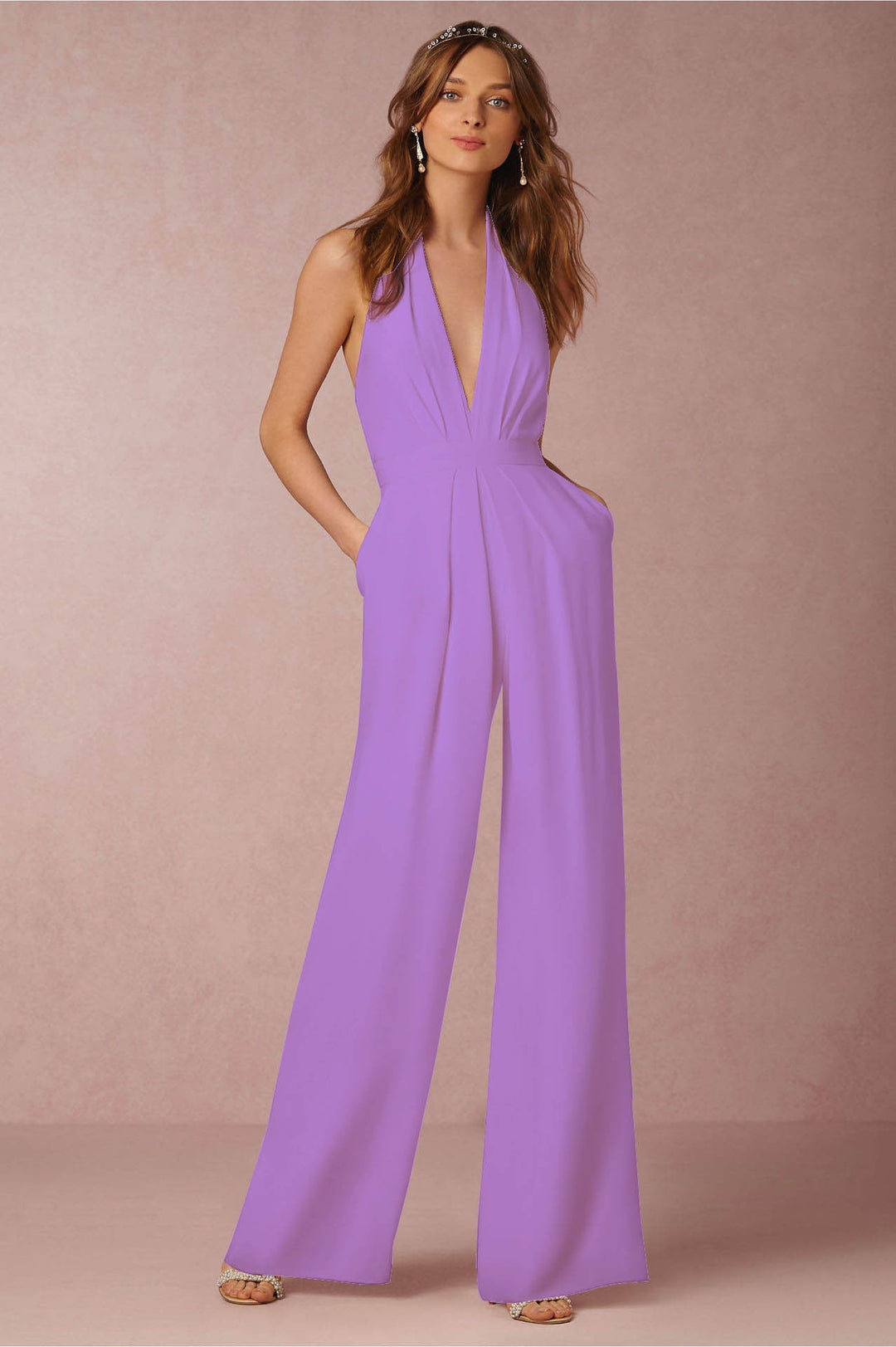 Spring Casual Jumpsuit Sexy Sleeveless Halter Jumpsuit-Slay Eclectic