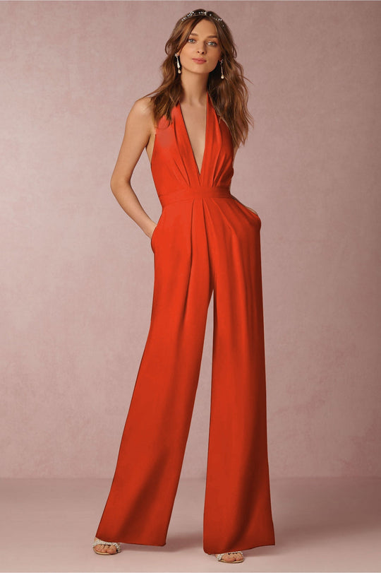 Spring Casual Jumpsuit Sexy Sleeveless Halter Jumpsuit-Slay Eclectic