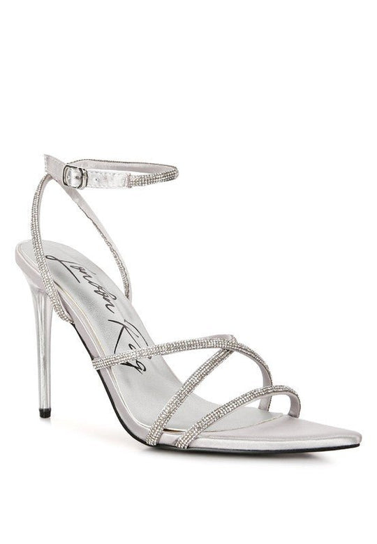 Strap to Stardom Rhinestone Stiletto Sandals-Slay Eclectic