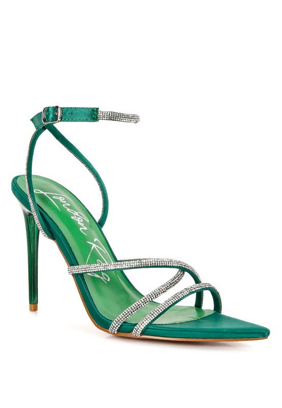 Strap to Stardom Rhinestone Stiletto Sandals-Slay Eclectic