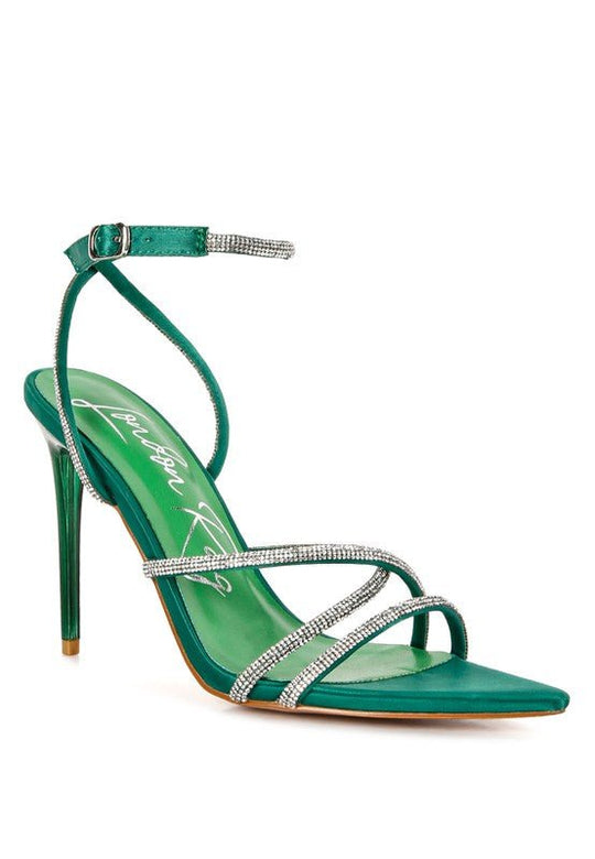 Strap to Stardom Rhinestone Stiletto Sandals-Slay Eclectic