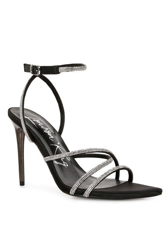 Strap to Stardom Rhinestone Stiletto Sandals-Slay Eclectic