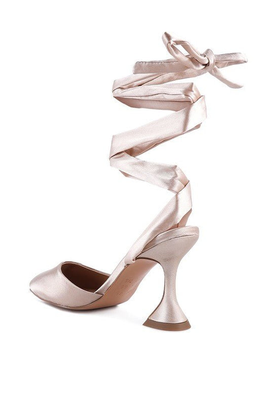 Strappy Knot Satin Ballerina Heel Sandals-Slay Eclectic