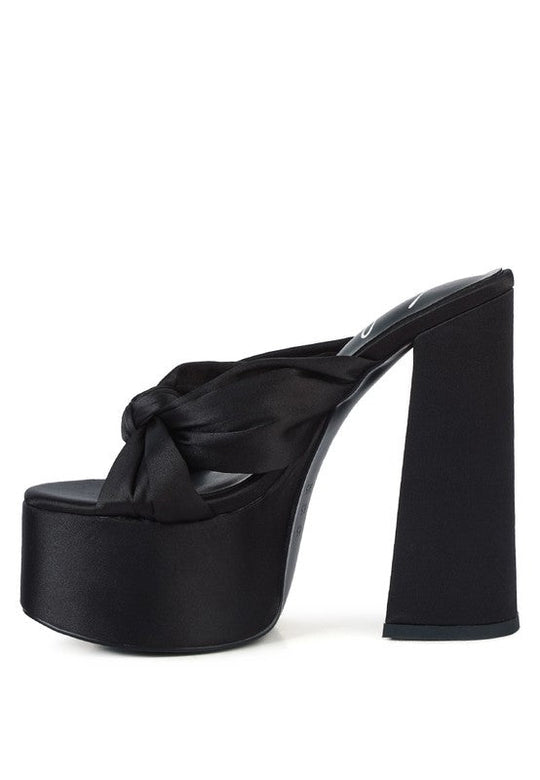 STROBING KNOTTED CHUNKY PLATFORM HEELS-Slay Eclectic