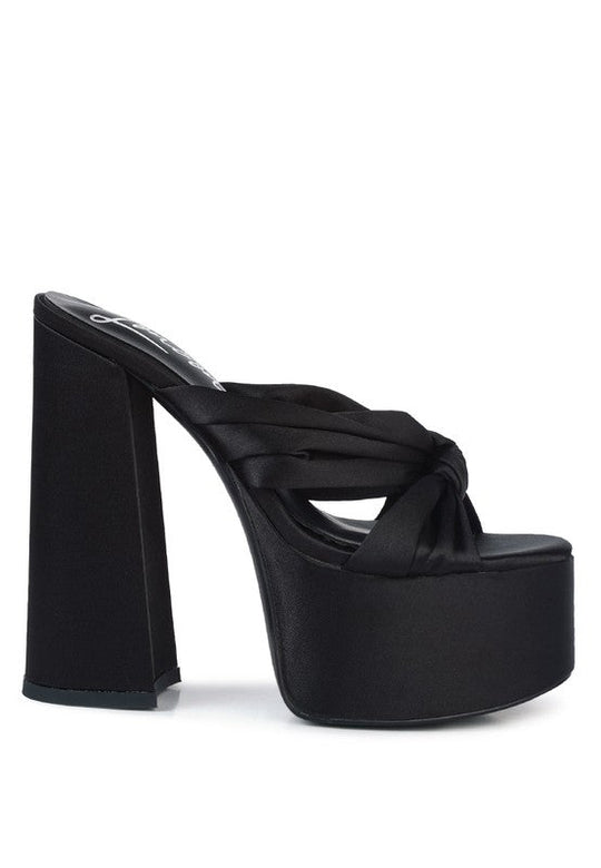 STROBING KNOTTED CHUNKY PLATFORM HEELS-Slay Eclectic