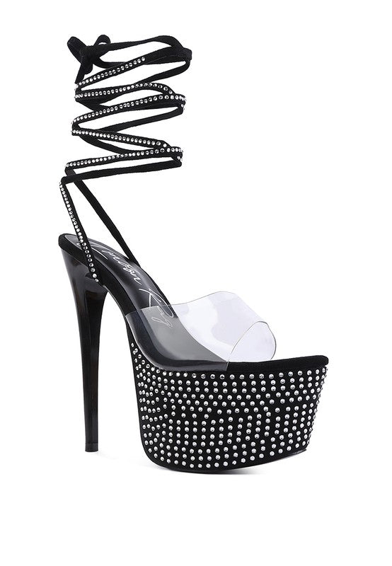 SUGAR MOM STRAPPY DIAMANTE PLATFORM HIGH HEELS-Slay Eclectic