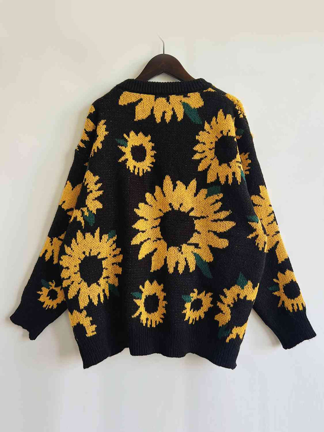 Sunflower Dropped Shoulder Long Sleeve Sweater | Slay Eclectic