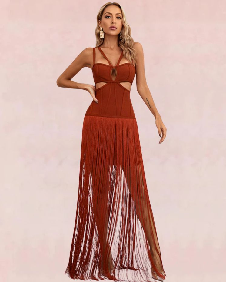 Swingy Maxi Dress - Brown | Slay Eclectic